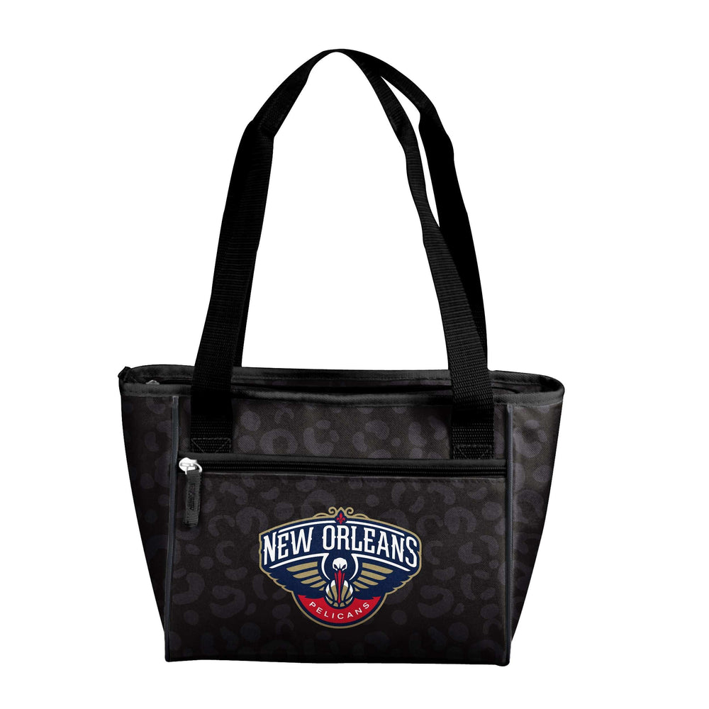 New Orleans Pelicans Leopard Print 16 Can Cooler Tote - Logo Brands - Flyclothing LLC