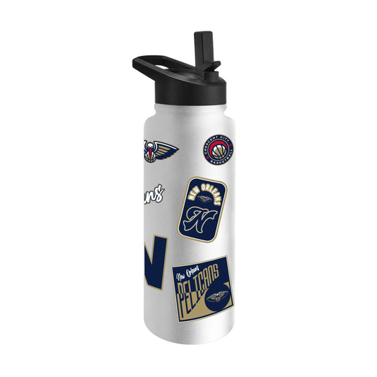 New Orleans Pelicans 34oz White Dreamweave Quencher Bottle - Logo Brands - Flyclothing LLC
