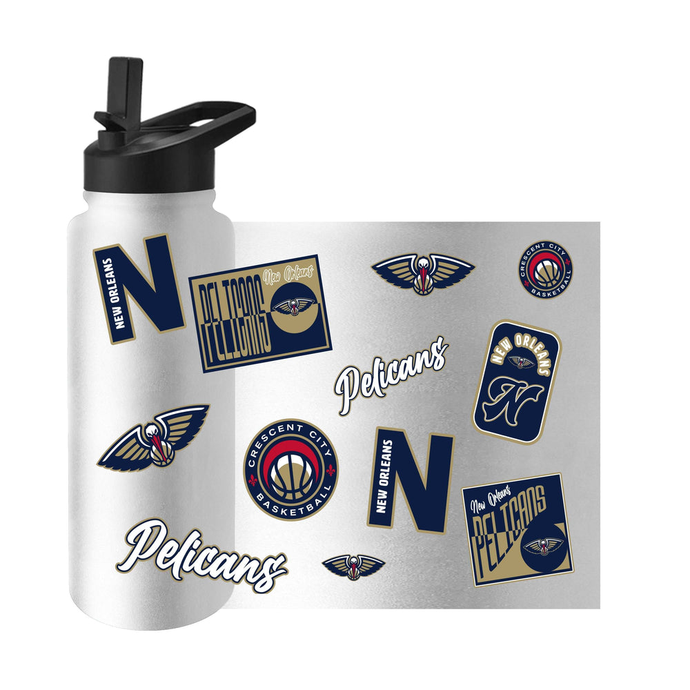 New Orleans Pelicans 34oz White Dreamweave Quencher Bottle - Logo Brands - Flyclothing LLC