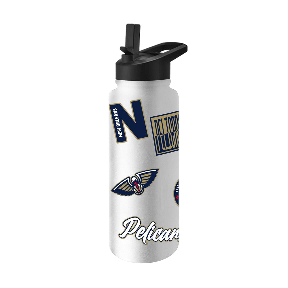 New Orleans Pelicans 34oz White Dreamweave Quencher Bottle - Logo Brands - Flyclothing LLC