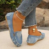 Round Toe Flat Loafers - Trendsi - Flyclothing LLC