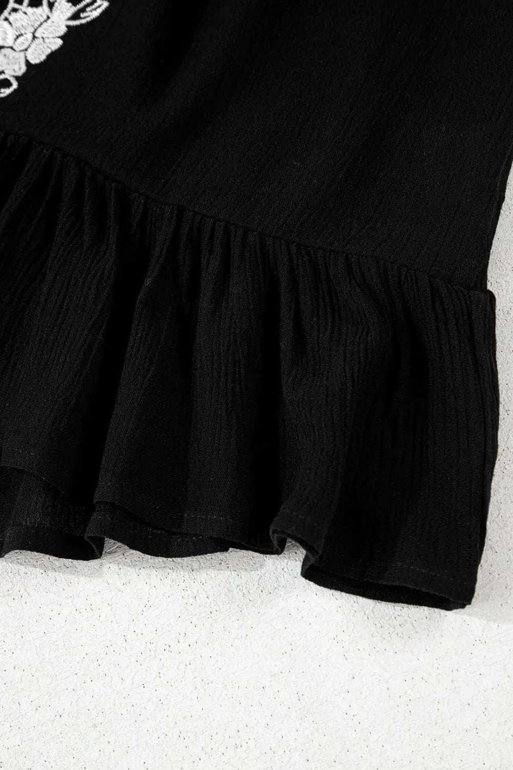 Floral Ruffled Hem Embroidery Cami - Trendsi - Flyclothing LLC