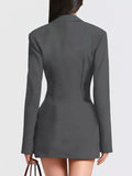 Full Size Blazer-Style Long Sleeve Mini Dress Plus Size - Trendsi - Flyclothing LLC