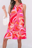 Abstract Floral Print Sleeveless Shift Mini Dress - Trendsi - Flyclothing LLC