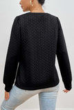 Texture Round Neck Long Sleeve Sweatshirt - Trendsi - Flyclothing LLC