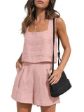Square Neck Tank and Shorts Set - Trendsi - Flyclothing LLC