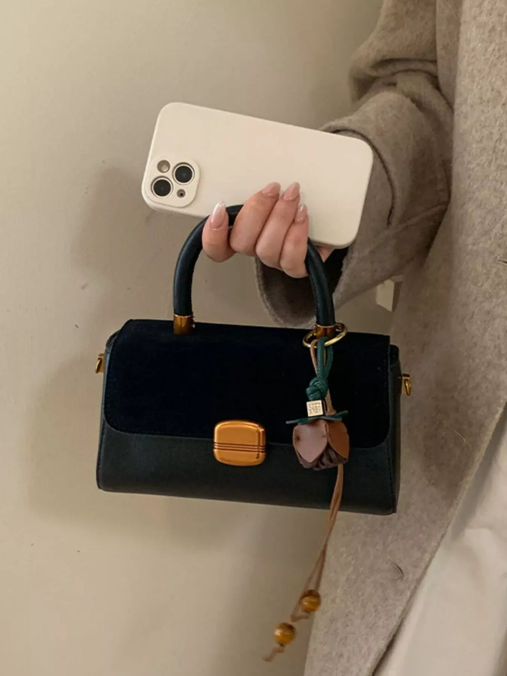 Flap Crossbody Bag with Charm - Trendsi - Flyclothing LLC