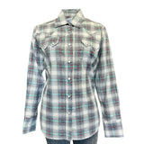 Rockmount Ranch Ware Women's Shadow Plaid Dobby Lurex Western Shirt in Grey - Rockmount Clothing - Flyclothing LLC