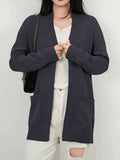 Open Front Long Sleeve Sweater Cardigan - Trendsi - Flyclothing LLC