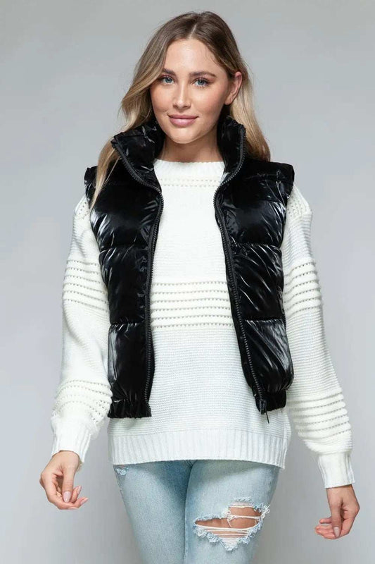 Snobbish Fine Fur Lining Quilted Vest - Trendsi - Flyclothing LLC