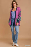 Umgee Animal Print Open Front Sweater Cardigan - Trendsi - Flyclothing LLC