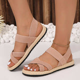 Crisscross Open Toe Flat Sandals - Trendsi - Flyclothing LLC