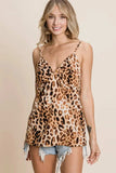 BiBi Leopard Printed Gauze Knit Twist Front Detailed Cami - Trendsi - Flyclothing LLC