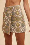 Annie Wear Ethic Woven Jacquard Wrap Mini Skirt - Trendsi - Flyclothing LLC