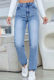 Straight Jeans with Pockets - Trendsi - Flyclothing LLC