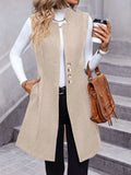 Button Up Longline Vest Coat - Trendsi - Flyclothing LLC