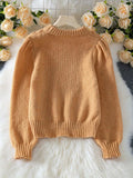 Textured Knit Round Neck Long Sleeve Sweater - Trendsi - Flyclothing LLC