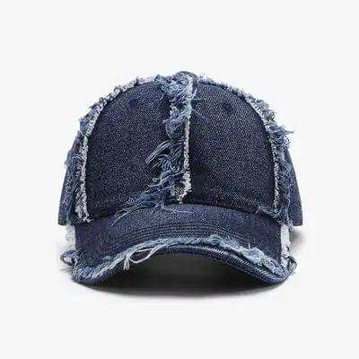 Raw Hem Cotton Baseball Cap - Trendsi - Flyclothing LLC