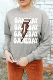GAME DAY Round Neck Long Sleeve Sweatshirt - Trendsi - Flyclothing LLC