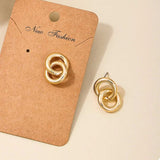 Interlocked Chain Link Stud Earrings - Trendsi - Flyclothing LLC