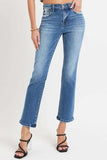 RISEN Full Size Mid Rise Ankle Straight Jeans with Pockets - Trendsi - Flyclothing LLC