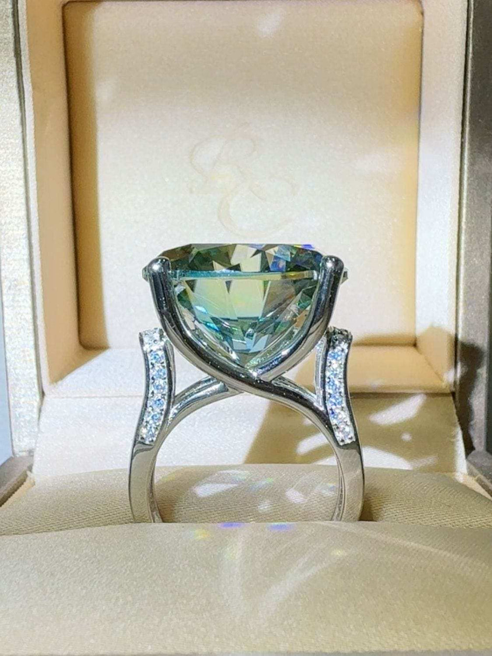 20 Carat Moissanite 925 Sterling Silver Ring - Trendsi - Flyclothing LLC