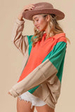 BiBi Colorblock Exposed Seam French Terry Sweatshirt - Trendsi - Flyclothing LLC