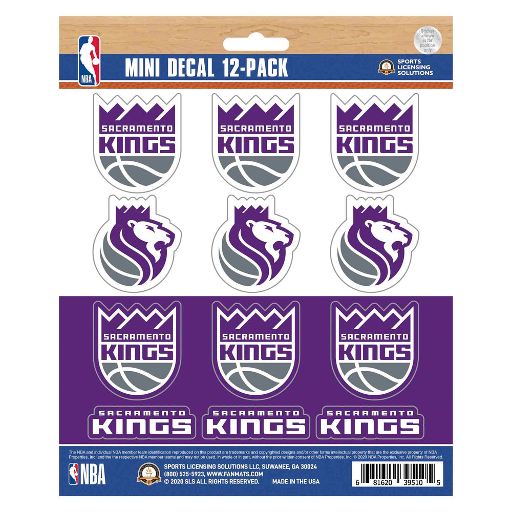 NBA - Sacramento Kings Mini Decal 12-pk - Logo Brands - Flyclothing LLC