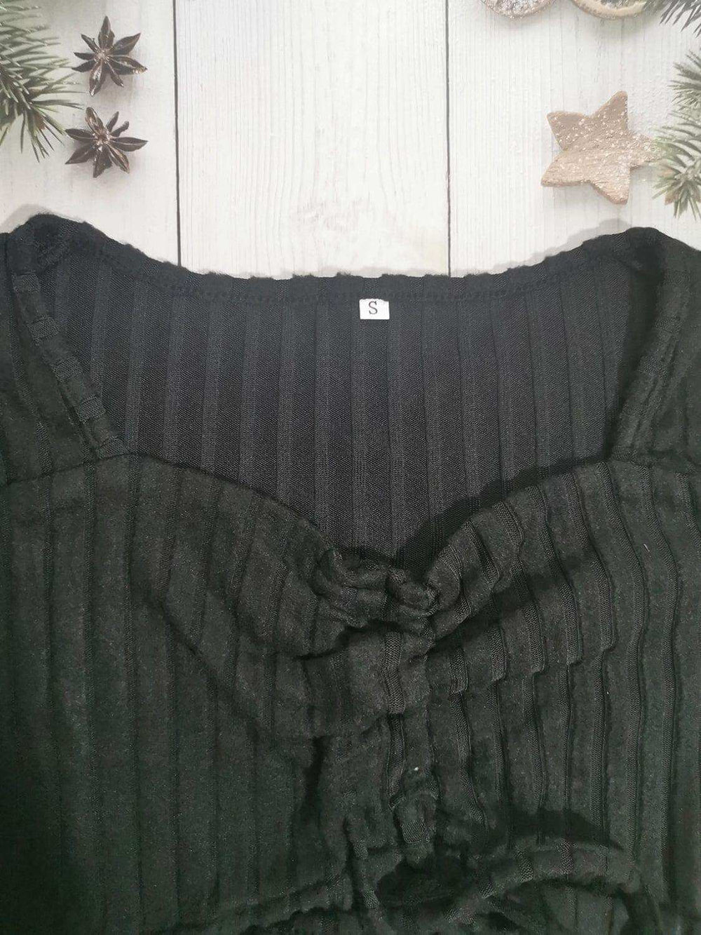 Drawstring Ruched Long Sleeve Ribbed Top - Trendsi - Flyclothing LLC