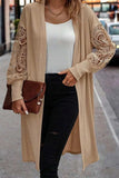 Open Front Lace Lantern Sleeve Cover-Up - Trendsi - Flyclothing LLC