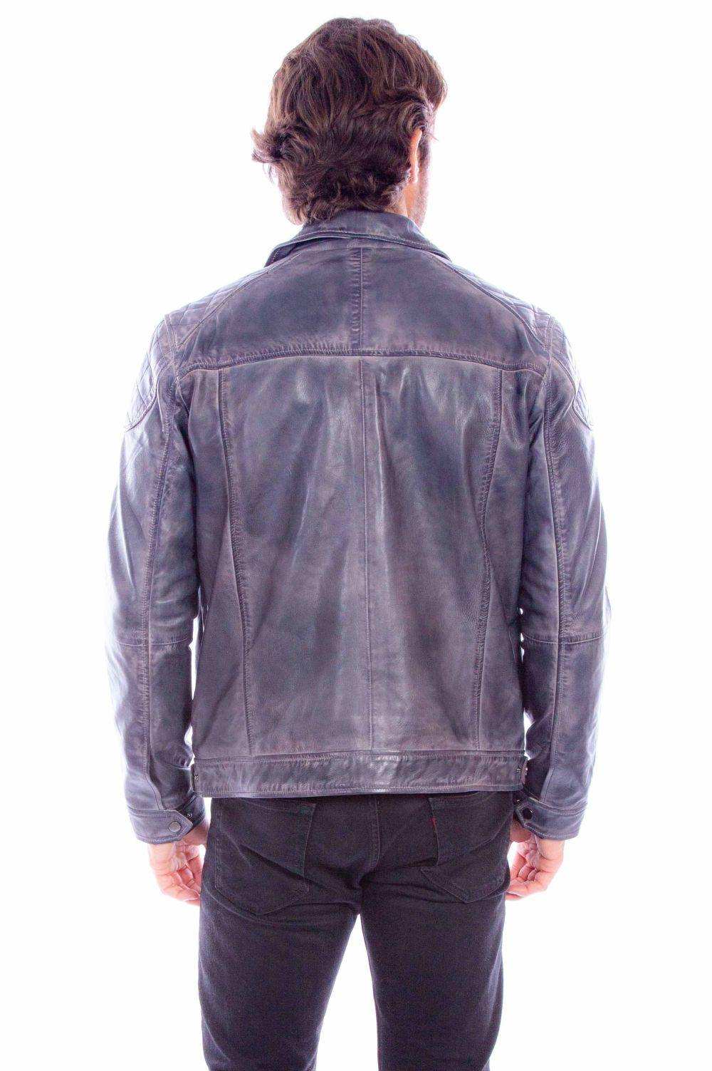 Scully Leather Mens Gray Leather Jacket - Scully Leather - Flyclothing LLC