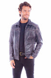 Scully Leather Mens Gray Leather Jacket - Scully Leather - Flyclothing LLC