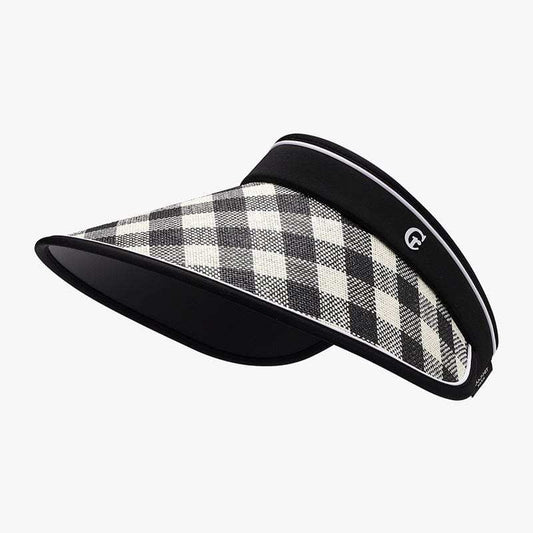 Plaid Natural Grass Adjustable Sun Hat - Trendsi - Flyclothing LLC