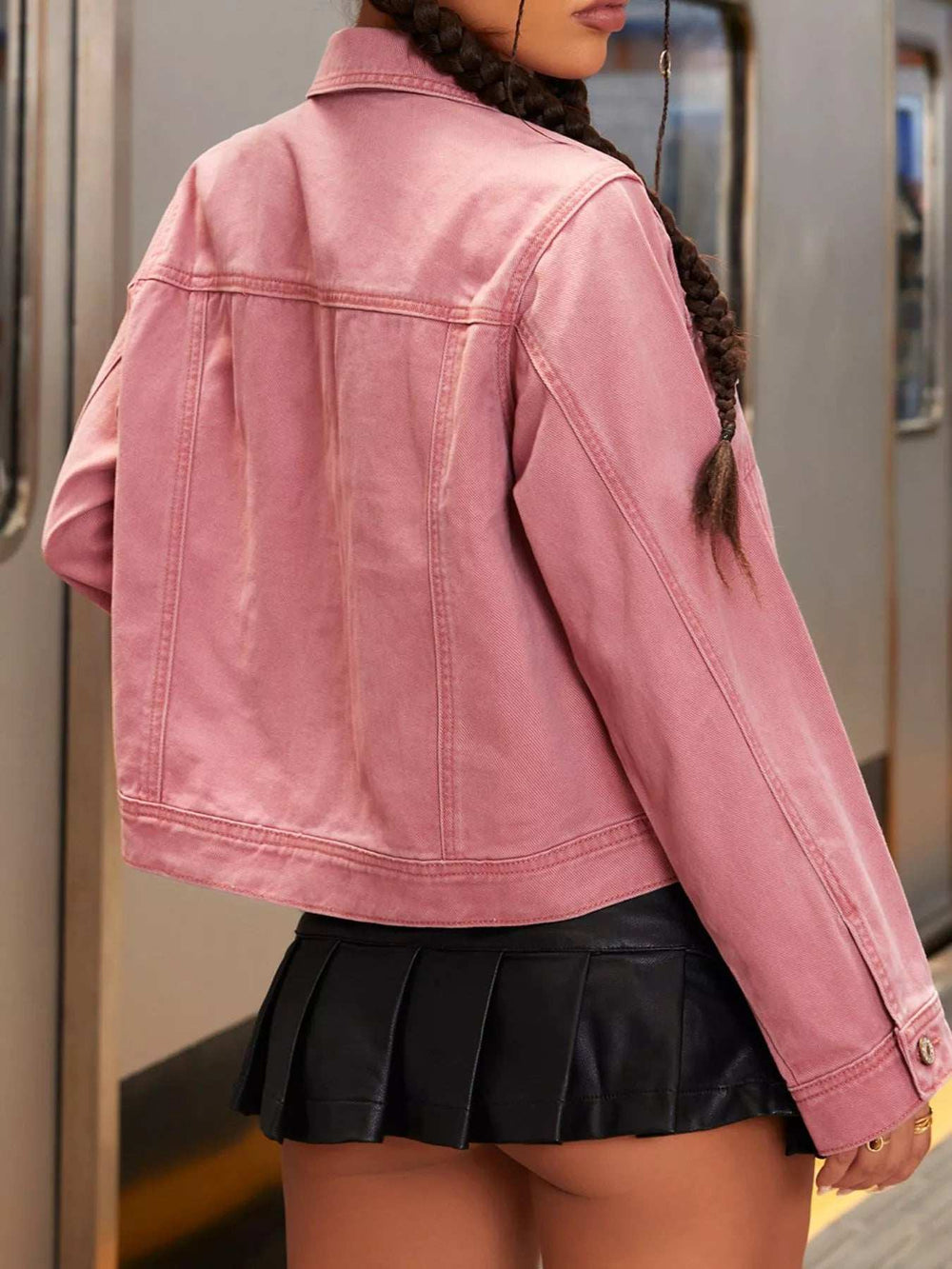 Button-Up Denim Jacket - Trendsi - Flyclothing LLC