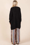 Mittoshop Open Front Long Sleeve Longline Cardigan - Trendsi - Flyclothing LLC