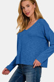 Zenana Dropped Shoulder Long Sleeve T-Shirt - Trendsi - Flyclothing LLC