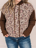 Plus Size Leopard Long Sleeve Drawstring Hoodie - Trendsi - Flyclothing LLC