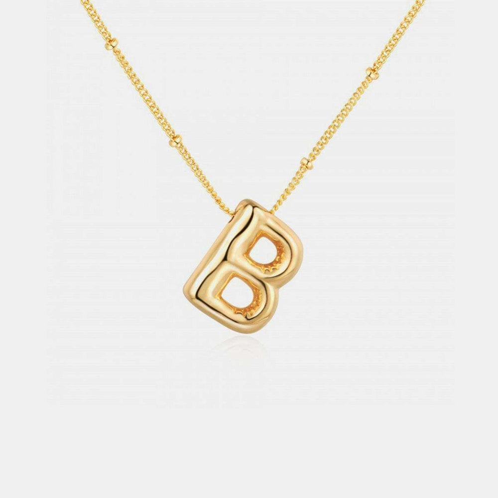Gold-Plated Letter Pendant Necklace - Trendsi - Flyclothing LLC