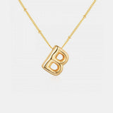 Gold-Plated Letter Pendant Necklace - Trendsi - Flyclothing LLC