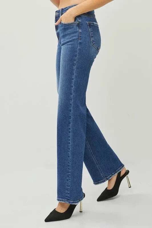 RISEN High Rise Straight Jeans - Trendsi - Flyclothing LLC