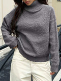 Turtleneck Long Sleeve Sweater - Trendsi - Flyclothing LLC