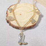 18K Gold-Plated Boots Charm Necklace - Trendsi - Flyclothing LLC