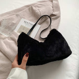 Faux Fur Removable Strap Shoulder Bag - Trendsi - Flyclothing LLC