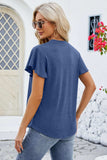 V-Neck Flutter Sleeve T-Shirt - Trendsi - Flyclothing LLC