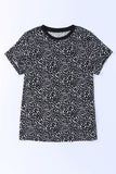 Animal Print Round Neck Short Sleeve T-Shirt - Trendsi - Flyclothing LLC