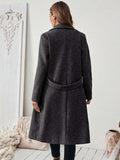 One Button Wool Blend Overcoat - Trendsi - Flyclothing LLC