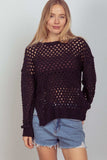 VERY J Openwork Slit Knit Cover Up - Trendsi - Flyclothing LLC