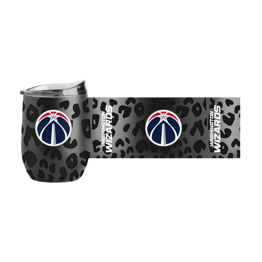 Washington Wizards Leopard 16oz Black Powdercoat Curved Beverage - Logo Brands - Flyclothing LLC