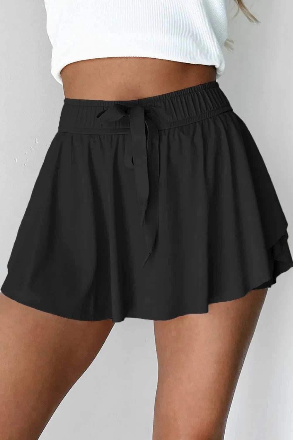 Drawstring Active Skorts - Trendsi - Flyclothing LLC