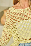 Openwork Round Neck Dropped Shoulder Knit Cover Up - Trendsi - Flyclothing LLC